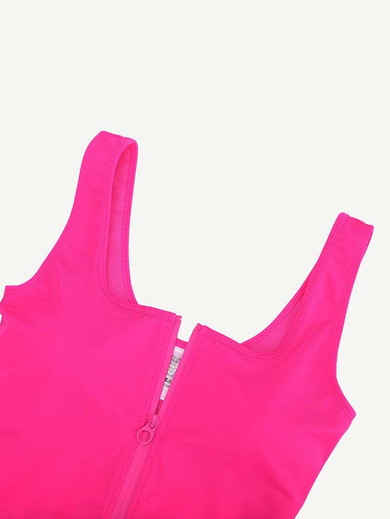 Zip Sculpt High-Leg One-Piece Swimsuit