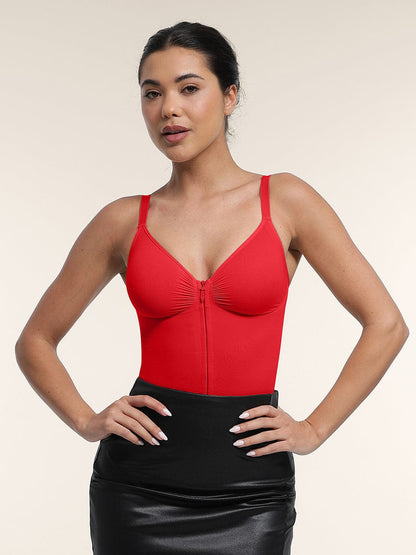Wholesale Seamless Plunge Chest Support Bodysuit with Clips Inside