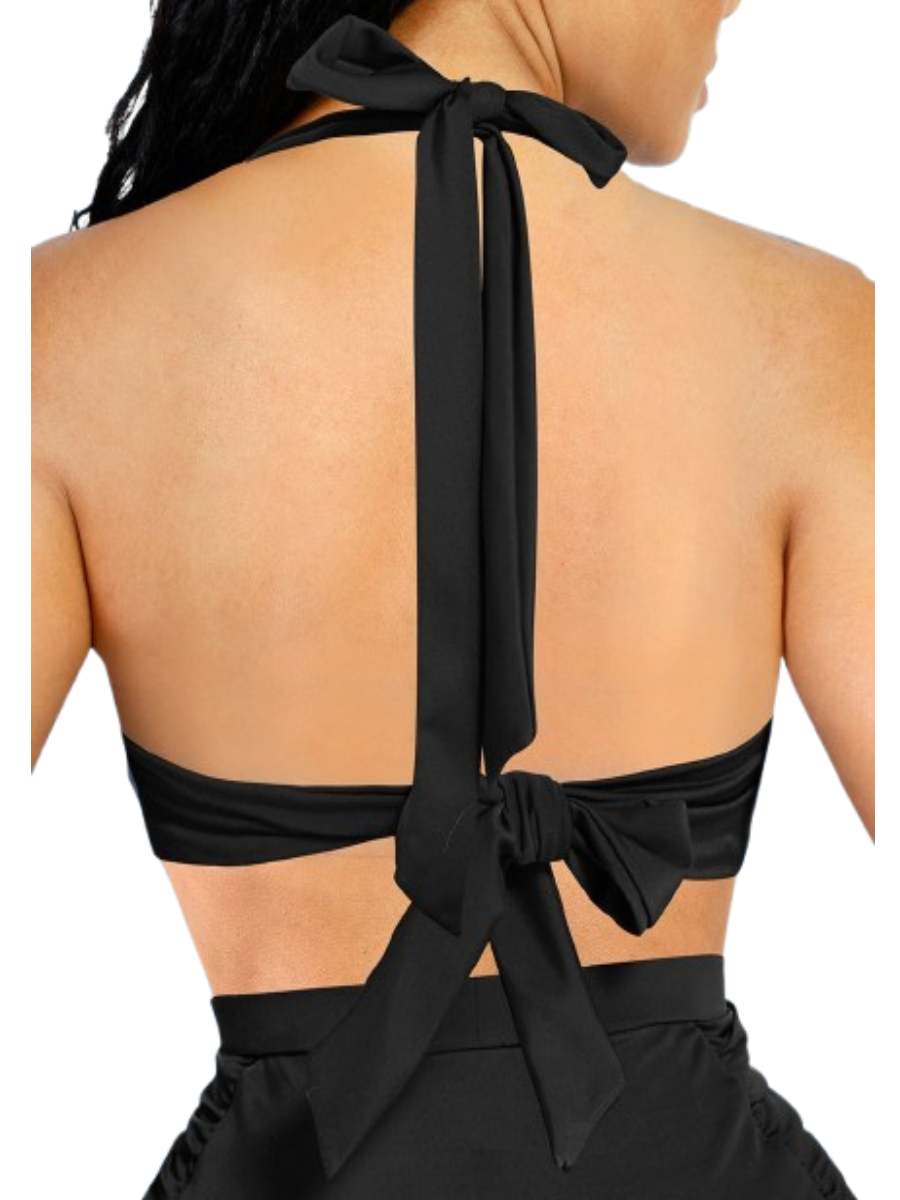 Strappy Twist Knot Sculpt Tankini Set