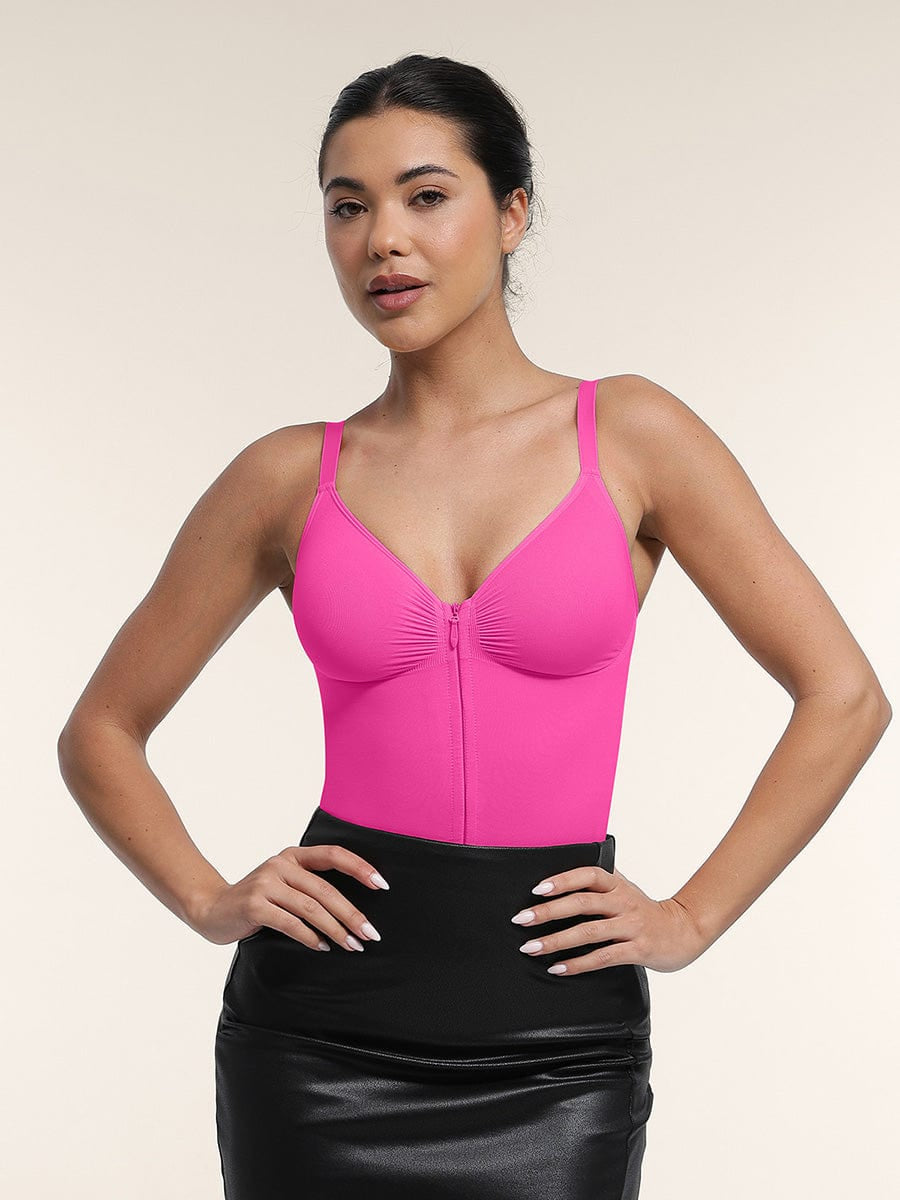 Wholesale Seamless Plunge Chest Support Bodysuit with Clips Inside