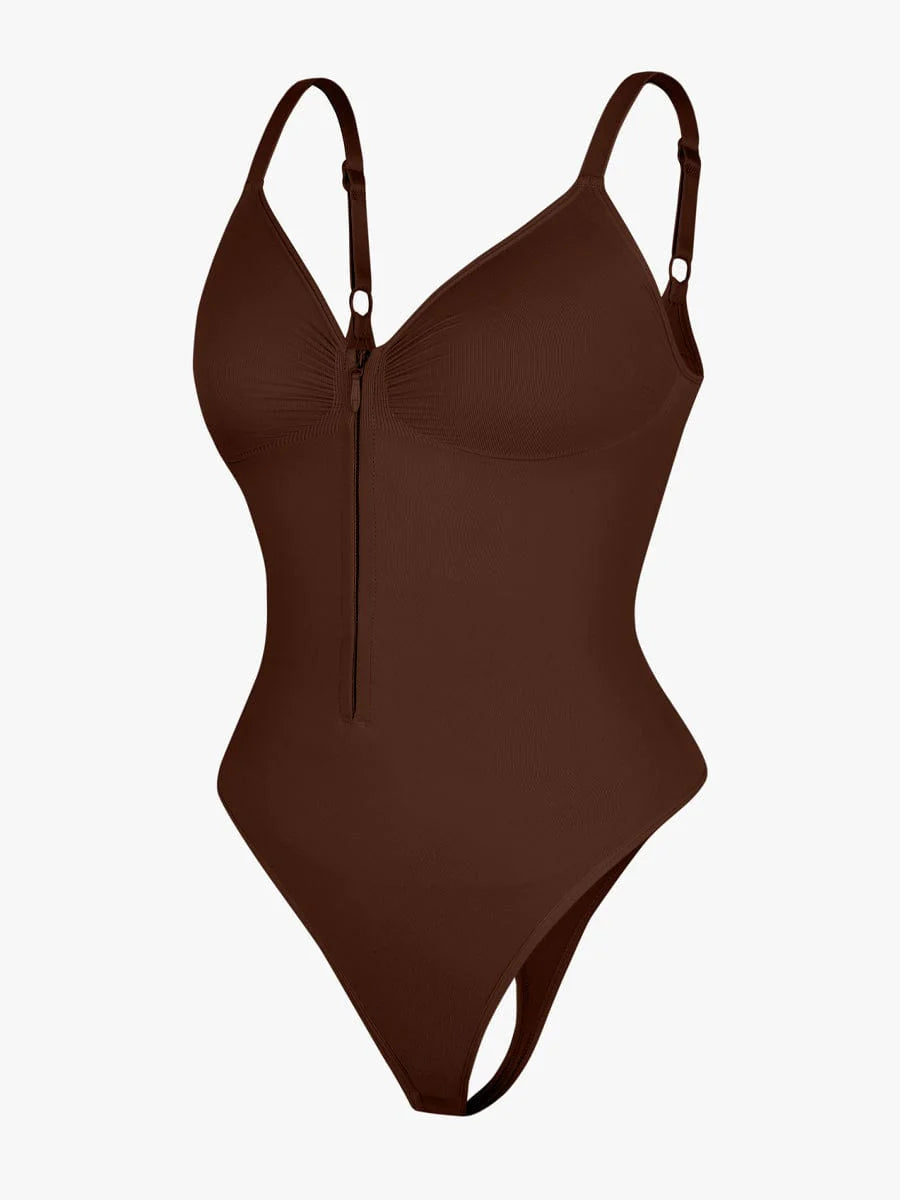 Wholesale Seamless Plunge Chest Support Bodysuit with Clips Inside