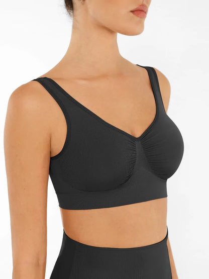 Seamless Wide-Back Support Bra