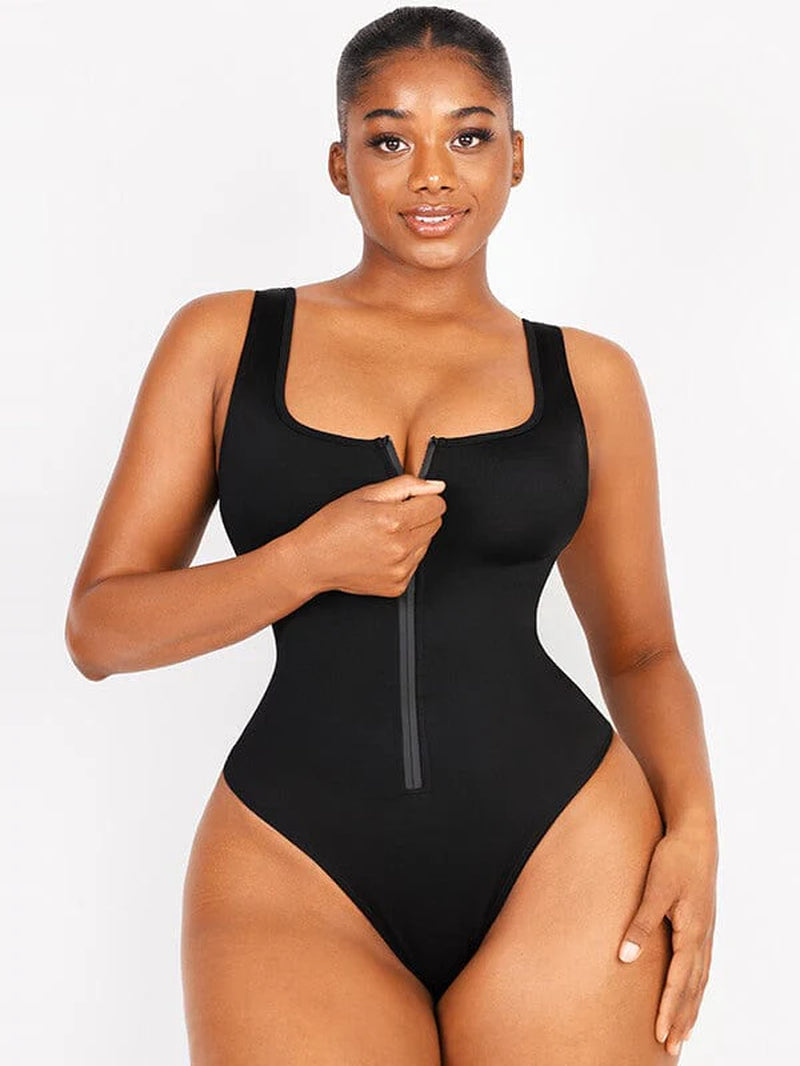 Zip Sculpt High-Leg One-Piece Swimsuit