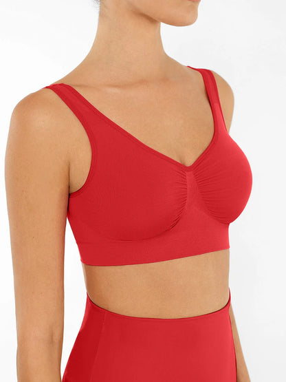 Seamless Wide-Back Support Bra
