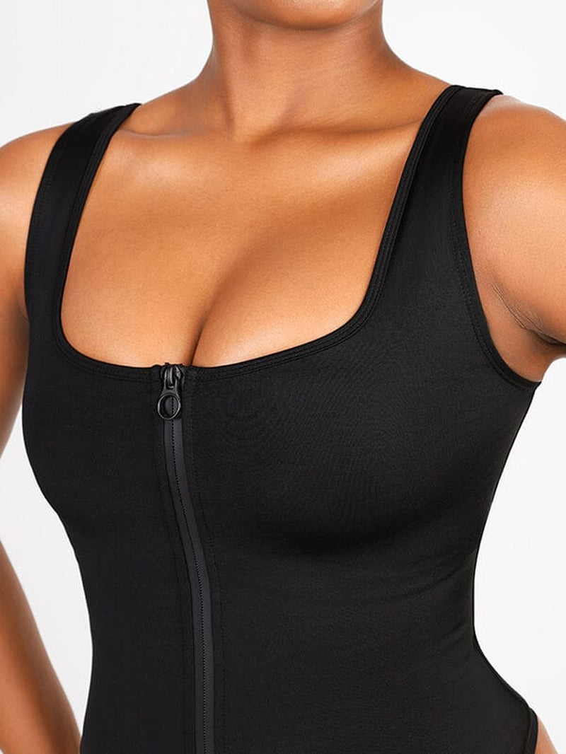 Zip Sculpt High-Leg One-Piece Swimsuit