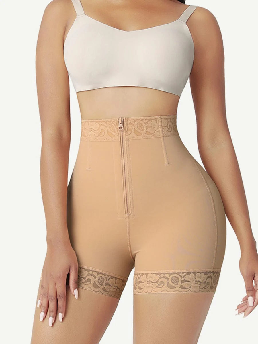 Curve Sculpt Front-Zip High-Waist Butt Lift Shorts