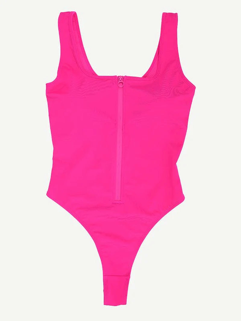 Zip Sculpt High-Leg One-Piece Swimsuit