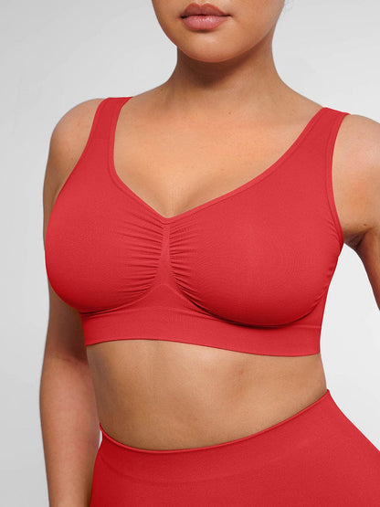 Seamless Wide-Back Support Bra