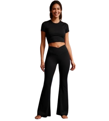 Crossover Flare Leggings – High-Waist