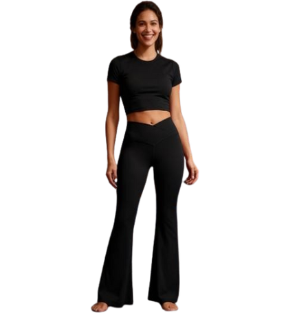 Crossover Flare Leggings – High-Waist