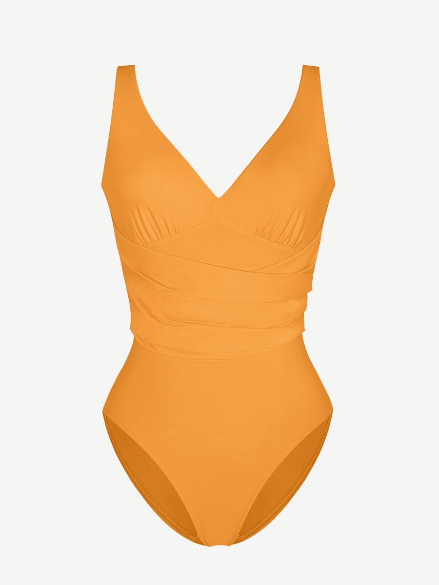 Deep V Sculpt Mesh One-Piece Swimsuit