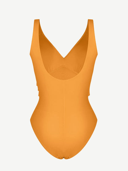 Deep V Sculpt Mesh One-Piece Swimsuit