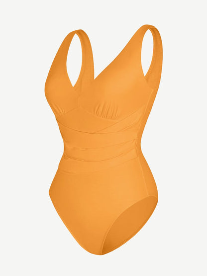 Deep V Sculpt Mesh One-Piece Swimsuit