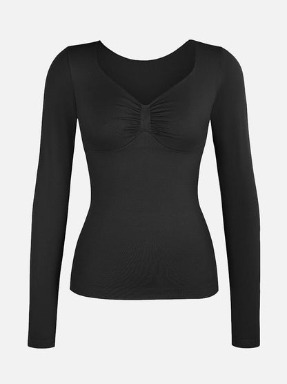 Diamond-Neck Seamless Sculpt Top