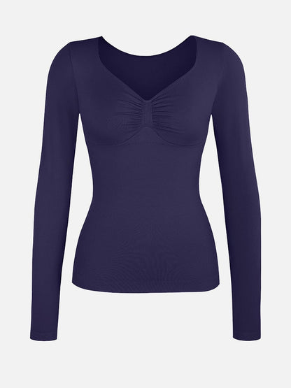 Diamond-Neck Seamless Sculpt Top