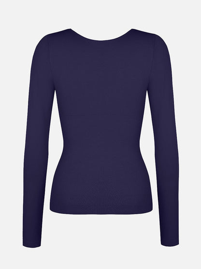 Diamond-Neck Seamless Sculpt Top