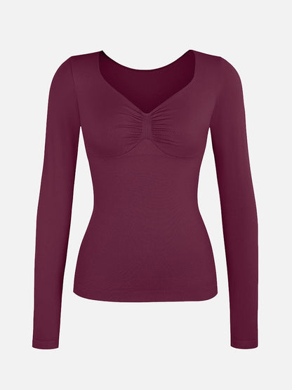 Diamond-Neck Seamless Sculpt Top