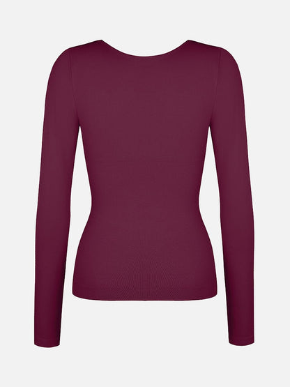 Diamond-Neck Seamless Sculpt Top