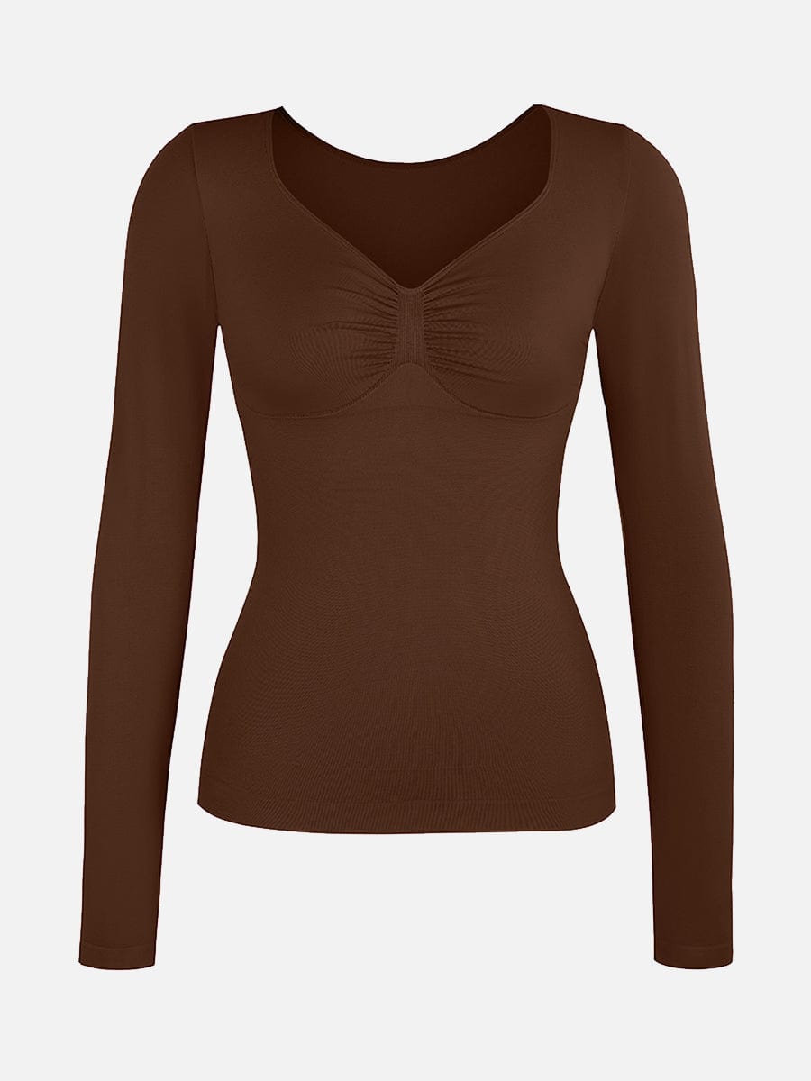 Diamond-Neck Seamless Sculpt Top