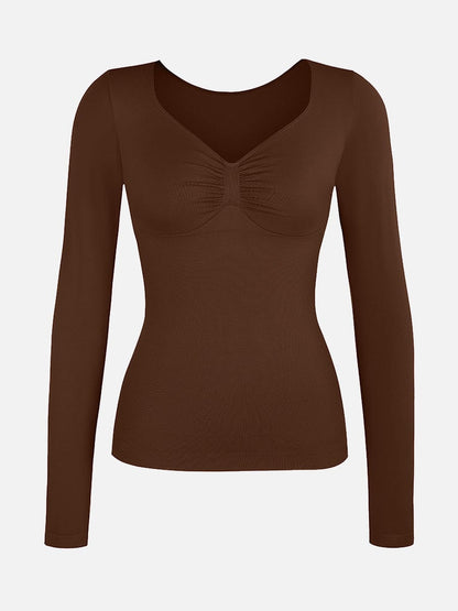 Diamond-Neck Seamless Sculpt Top