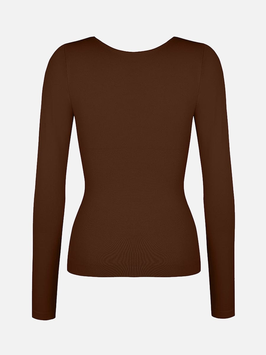 Diamond-Neck Seamless Sculpt Top