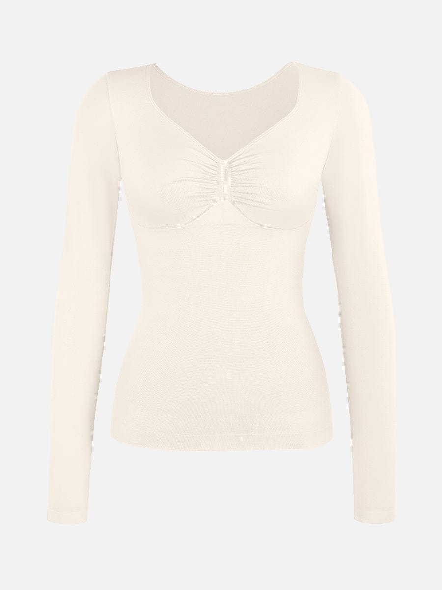 Diamond-Neck Seamless Sculpt Top