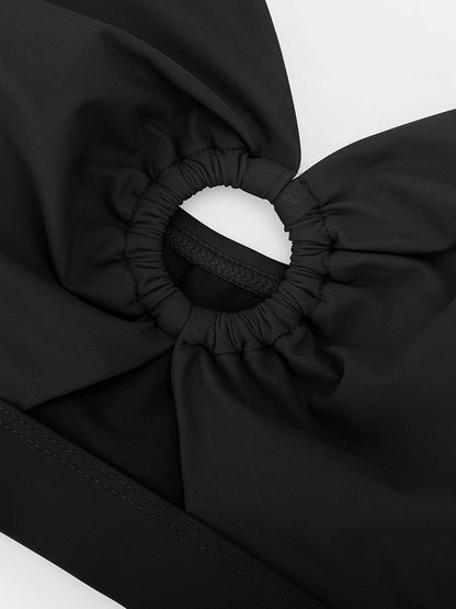 Drawstring Sculpt V-Neck One-Piece Swimsuit