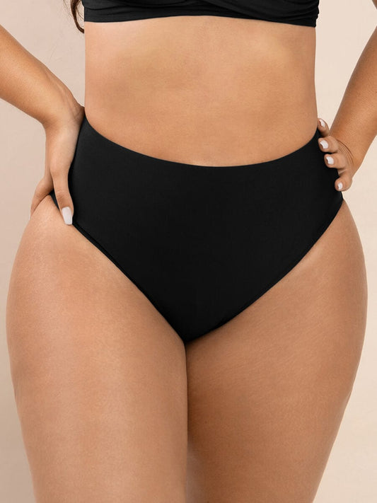 High-Waisted Tummy Sculpt Split Swim Bottom