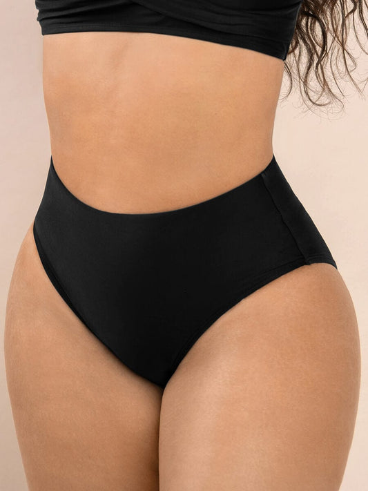 High-Waisted Tummy Sculpt Split Swim Bottom