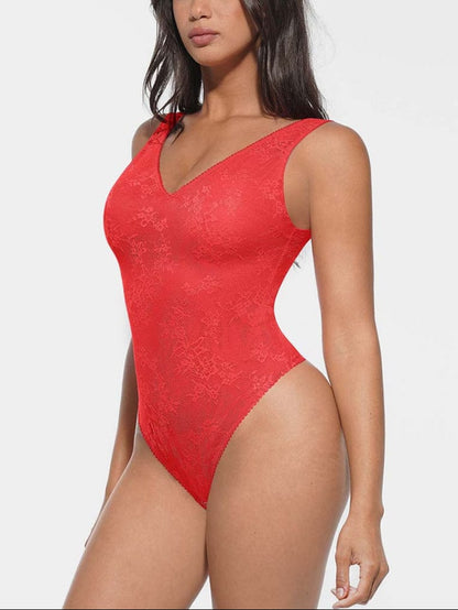 Lace Sculpt V-Neck Bodysuit