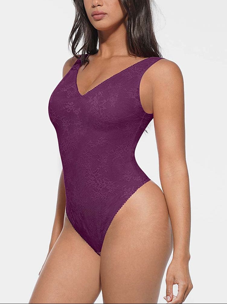 Lace Sculpt V-Neck Bodysuit