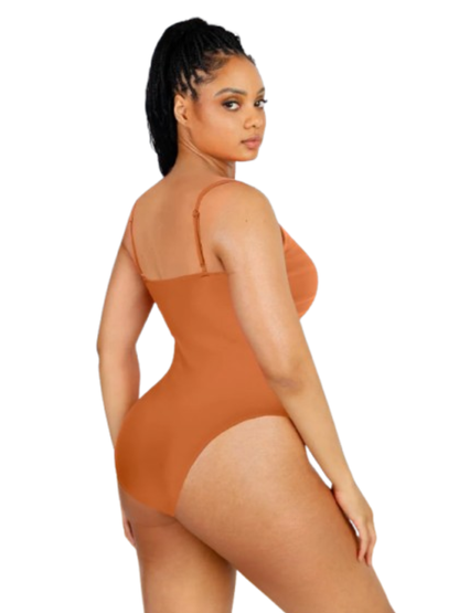 Pleated Sculpt Spaghetti-Strap One-Piece Swimsuit