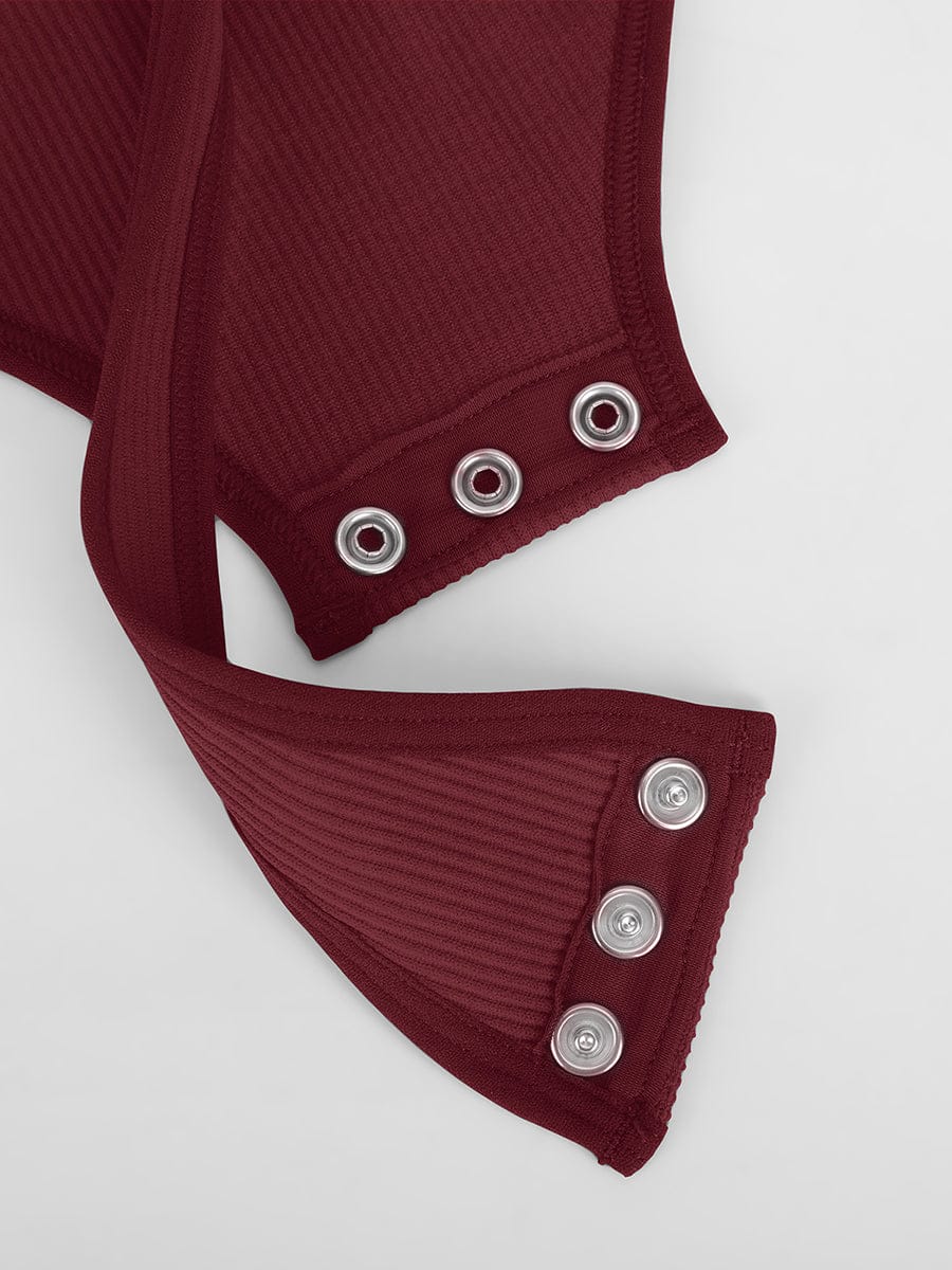 Ribbed Scoop-Neck Sculpt Thong Bodysuit