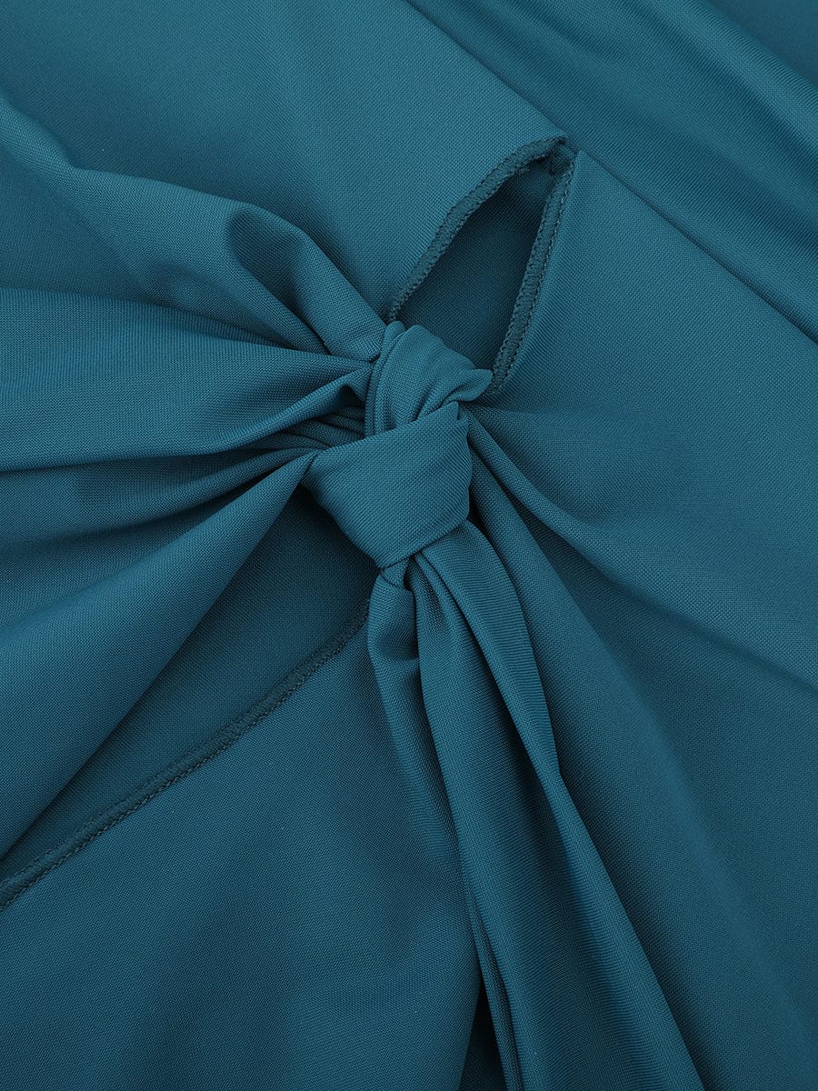 Ruched Sculpt Skirted V-Neck One-Piece