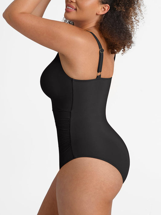 Ruched Sculpt V-Neck One-Piece Swimsuit