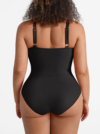 Ruched Sculpt V-Neck One-Piece Swimsuit