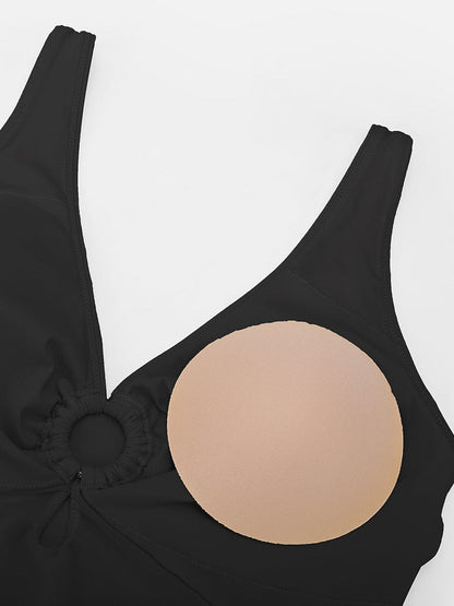 Ruched Sculpt V-Neck One-Piece Swimsuit