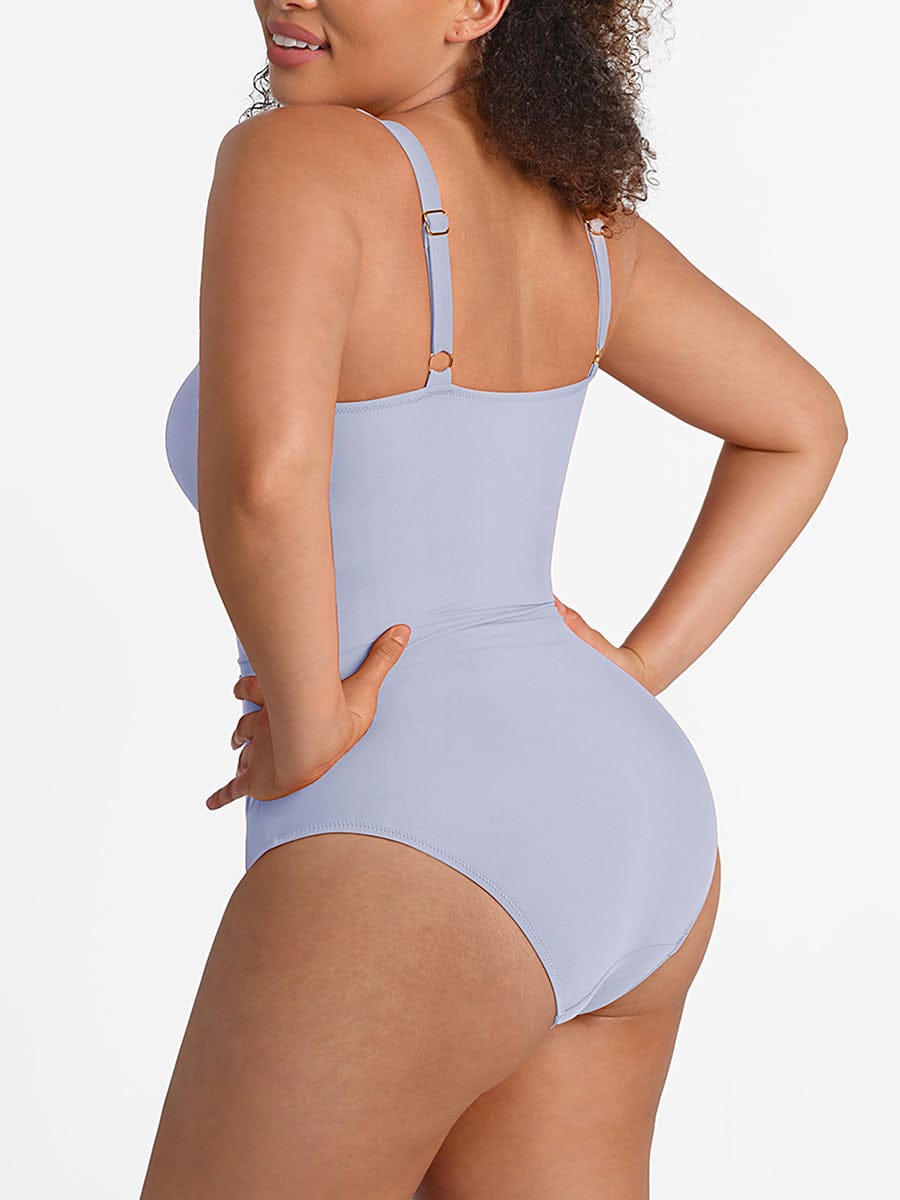 Ruched Sculpt V-Neck One-Piece Swimsuit