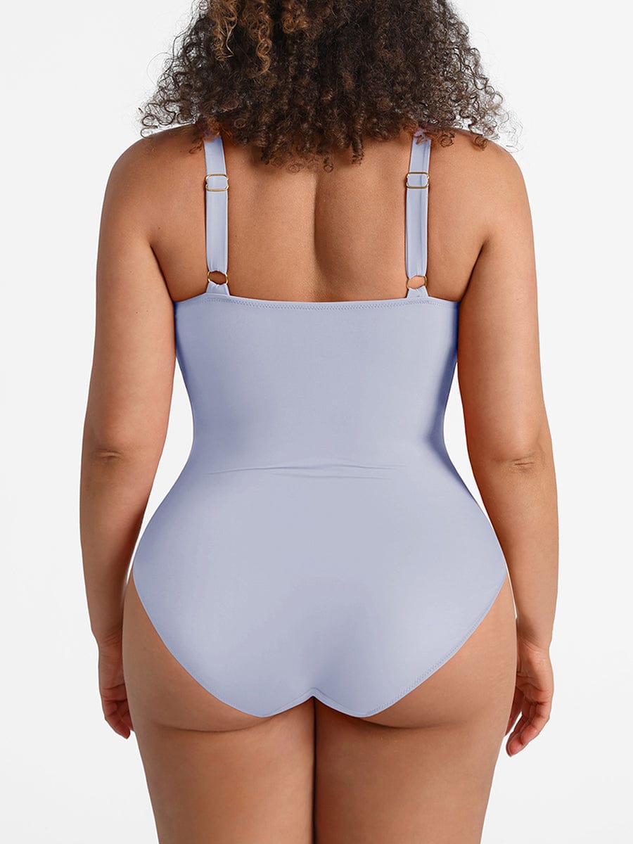 Ruched Sculpt V-Neck One-Piece Swimsuit