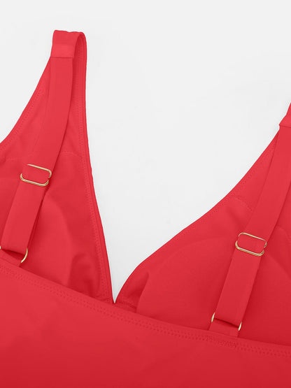 Ruched Sculpt V-Neck One-Piece Swimsuit