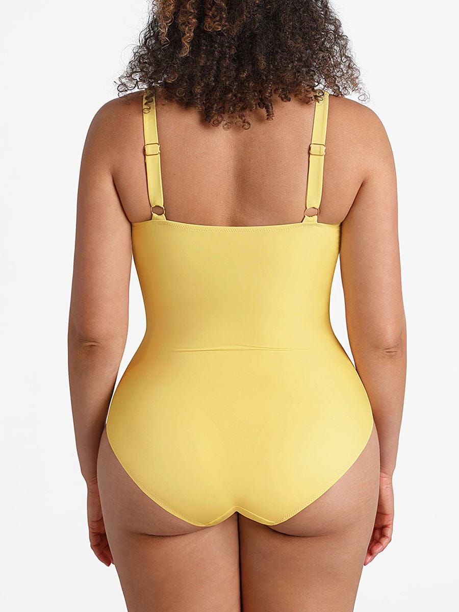 Ruched Sculpt V-Neck One-Piece Swimsuit