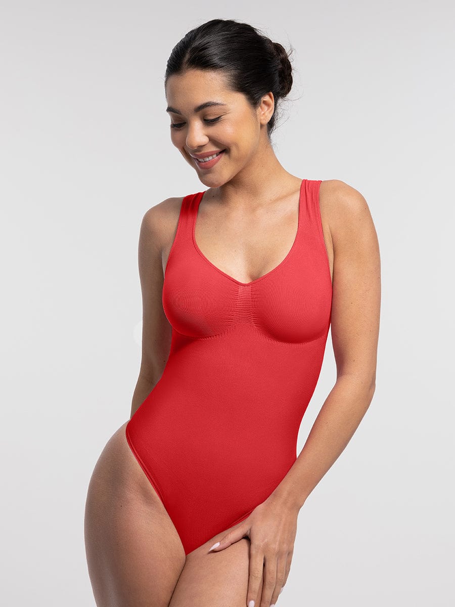 Seamless Sculpt Diamond-Neck Thong Bodysuit