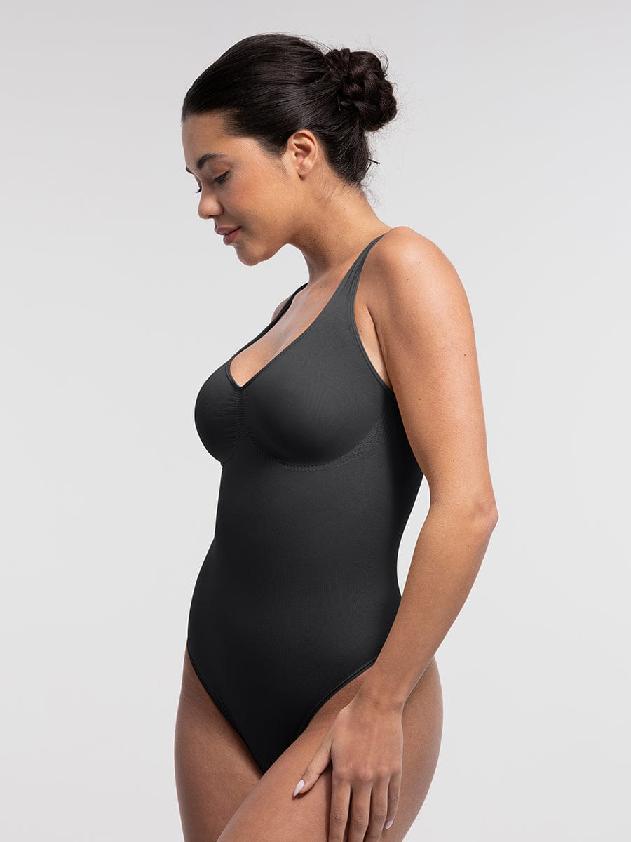 Seamless Sculpt Diamond-Neck Thong Bodysuit