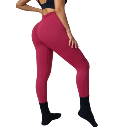 Seamless V-Fold Lift Leggings — High-Waist Peach-Enhancing Fitness Pants