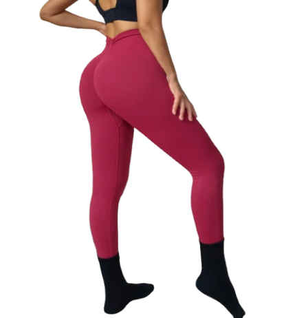 Seamless V-Fold Lift Leggings — High-Waist Peach-Enhancing Fitness Pants
