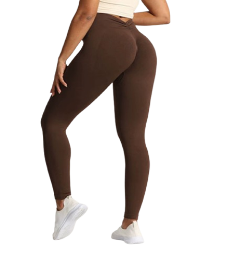 Seamless V-Fold Lift Leggings — High-Waist Peach-Enhancing Fitness Pants