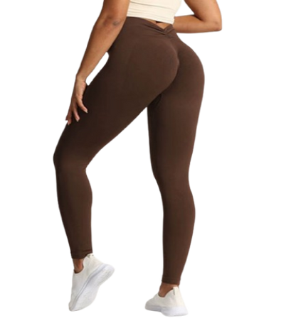 Seamless V-Fold Lift Leggings — High-Waist Peach-Enhancing Fitness Pants