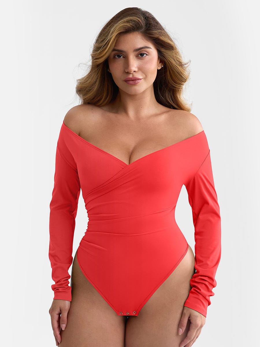 V-Neck Sculpt Thong Bodysuit