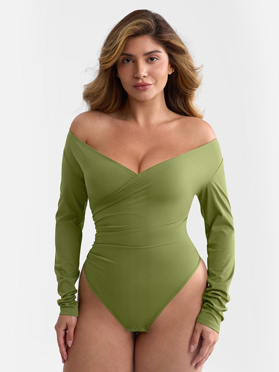 V-Neck Sculpt Thong Bodysuit