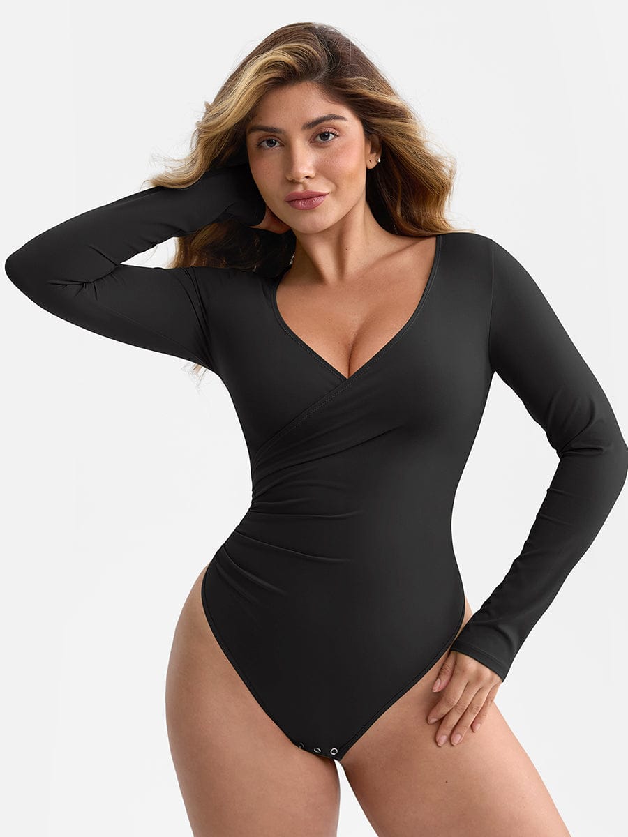 V-Neck Sculpt Thong Bodysuit